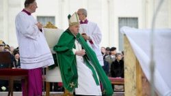 Pope Francis at the conclusion of the Jubilee Mass for the Armed Forces, Police and Security Personnel