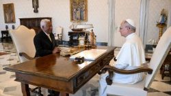 Europarådets ordförande Antonio Costa togs emot av påven Leo XIV i audiens den 6 juni 