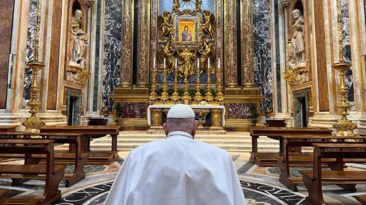 Pope Francis at the Basilica of St Mary Major